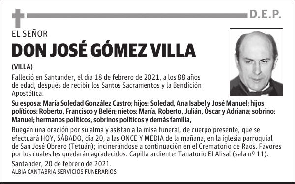 DON JOSÉ GÓMEZ VILLA