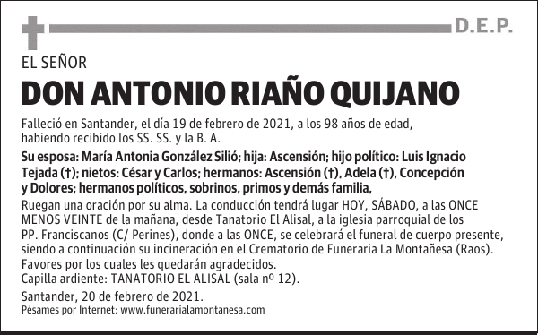 DON ANTONIO RIAÑO QUIJANO