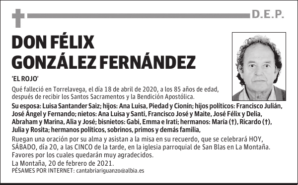 DON FÉLIX GONZÁLEZ FERNÁNDEZ