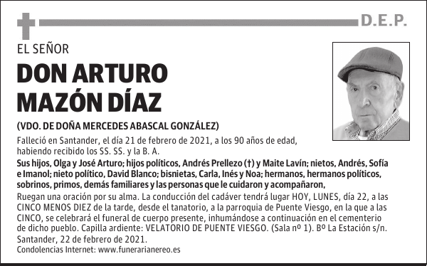 DON ARTURO MAZÓN DÍAZ