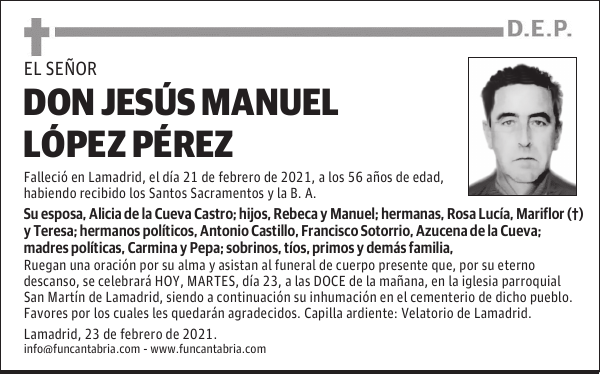 DON JESÚS MANUEL LÓPEZ PÉREZ