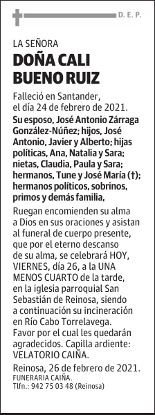 DOÑA CALI BUENO RUIZ