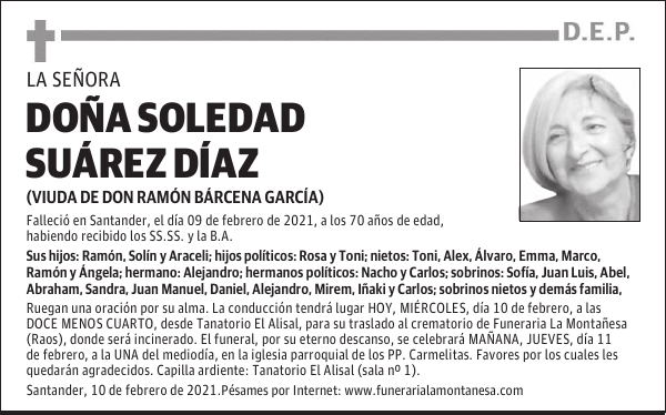 DOÑA SOLEDAD SUÁREZ DÍAZ