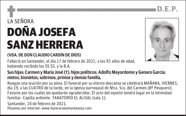 DOÑA JOSEFA SANZ HERRERA