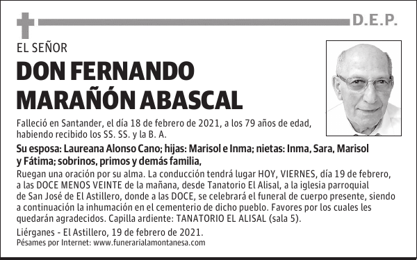 DON FERNANDO MARAÑÓN ABASCAL