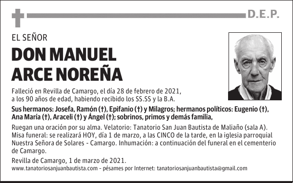 DON MANUEL ARCE NOREÑA