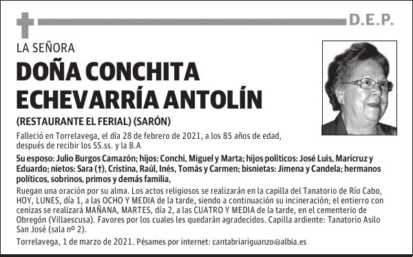 DOÑA CONCHITA ECHEVARRÍA ANTOLÍN