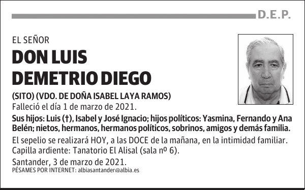 DON LUIS DEMETRIO DIEGO