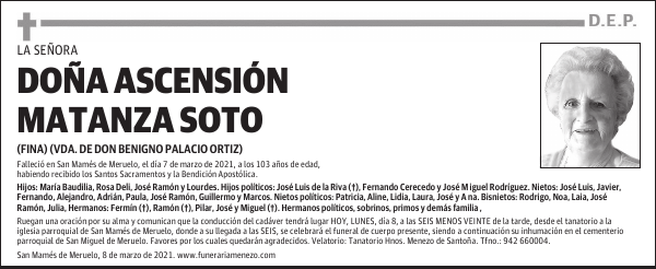 DOÑA ASCENSIÓN MATANZA SOTO