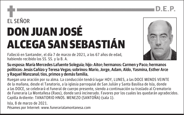 DON JUAN JOSÉ ALCEGA SAN SEBASTIÁN