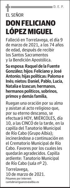 DON FELICIANO LÓPEZ MIGUEL