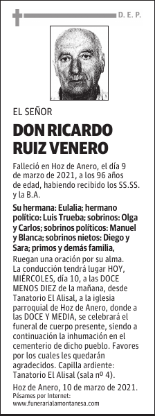 DON RICARDO RUIZ VENERO