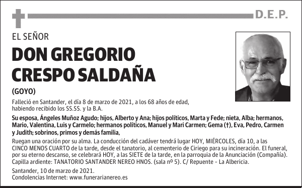 DON GREGORIO CRESPO SALDAÑA