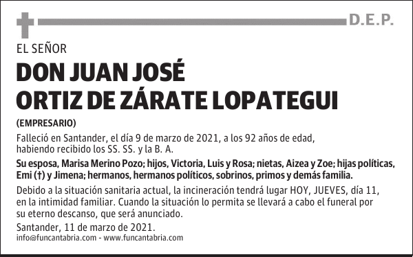 DON JUAN JOSÉ ORTIZ DE ZÁRATE LOPATEGUI