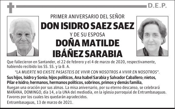 DON ISIDRO SAEZ SAEZ