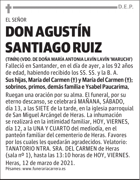 DON AGUSTÍN SANTIAGO RUIZ