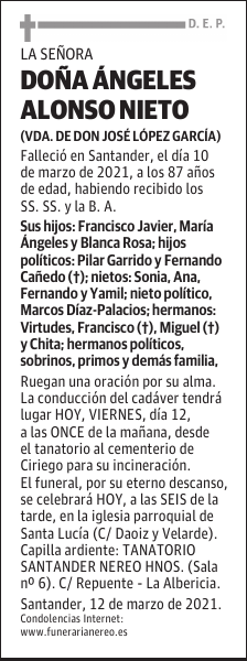 DOÑA ÁNGELES ALONSO NIETO