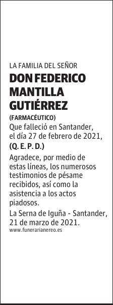 DON FEDERICO MANTILLA GUTIÉRREZ