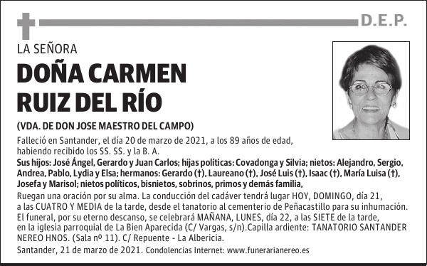 DOÑA CARMEN RUIZ DEL RÍO
