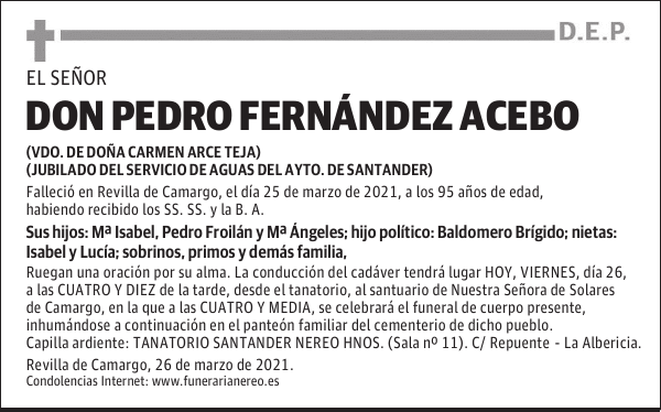 DON PEDRO FERNÁNDEZ ACEBO