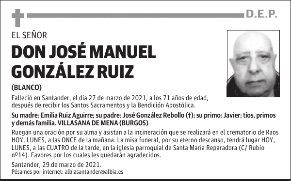 DON JOSÉ MANUEL GONZÁLEZ RUIZ