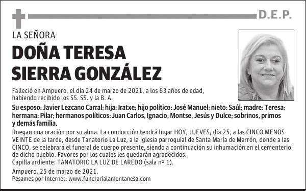DOÑA TERESA SIERRA GONZÁLEZ