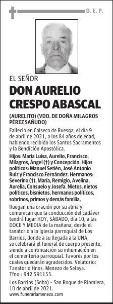 DON AURELIO CRESPO ABASCAL
