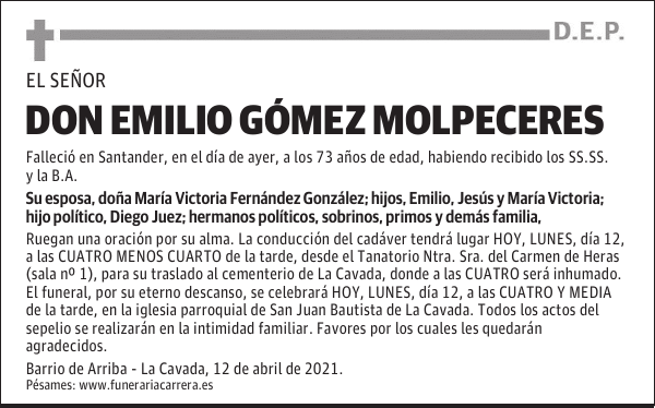 DON EMILIO GÓMEZ MOLPECERES