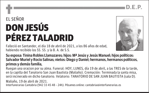 DON JESÚS PÉREZ TALADRID