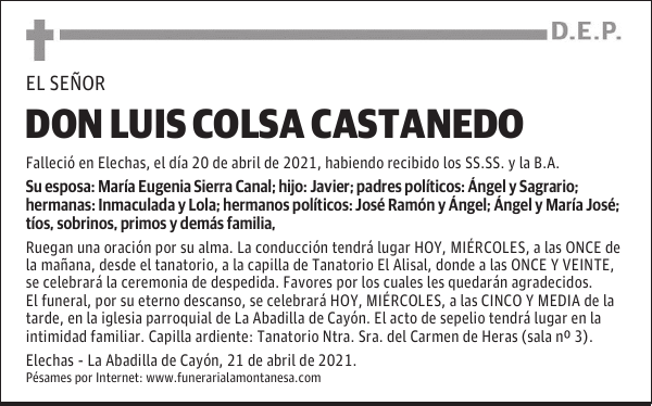 DON LUIS COLSA CASTANEDO