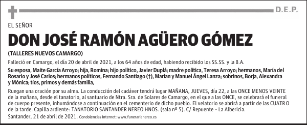 DON JOSÉ RAMÓN AGÜERO GÓMEZ