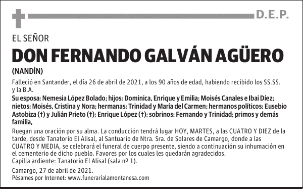 DON FERNANDO GALVÁN AGÜERO
