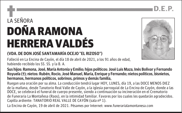 DOÑA RAMONA HERRERA VALDÉS
