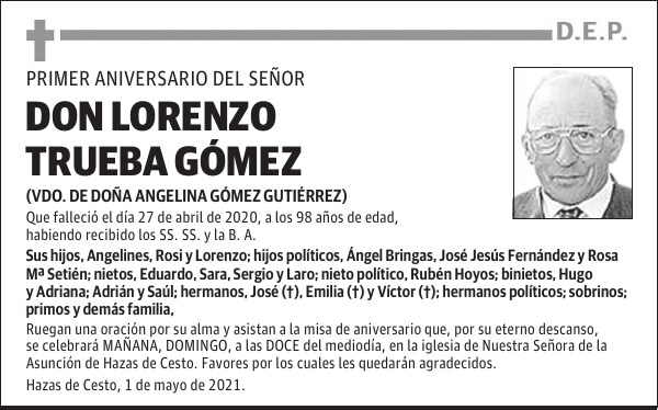DON LORENZO TRUEBA GÓMEZ