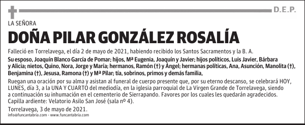 DOÑA PILAR GONZÁLEZ ROSALÍA