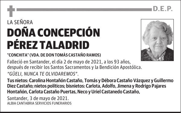 DOÑA CONCEPCIÓN PÉREZ TALADRID