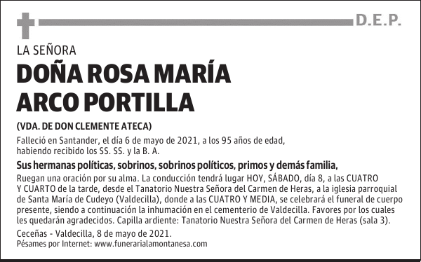 DOÑA ROSA MARÍA ARCO PORTILLA