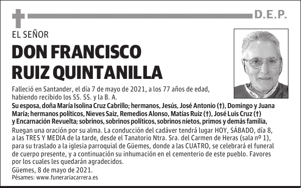 DON FRANCISCO RUIZ QUINTANILLA