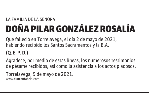 DOÑA PILAR GONZÁLEZ ROSALÍA