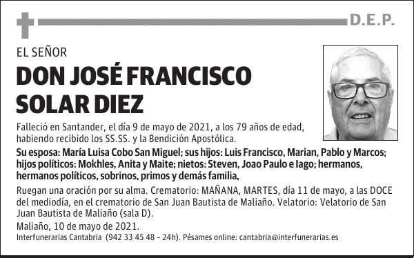 DON JOSÉ FRANCISCO SOLAR DIEZ