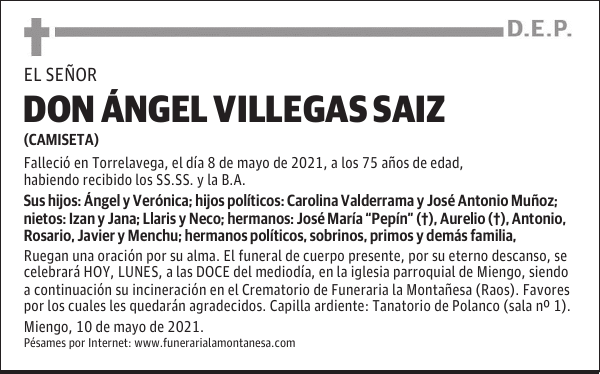DON ÁNGEL VILLEGAS SAIZ