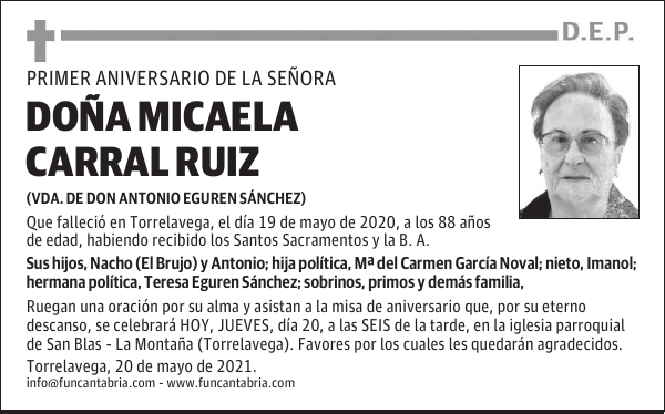 DOÑA MICAELA CARRAL RUIZ