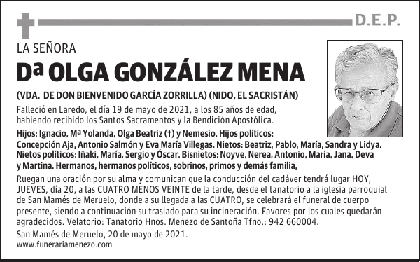 DOÑA OLGA GONZÁLEZ MENA