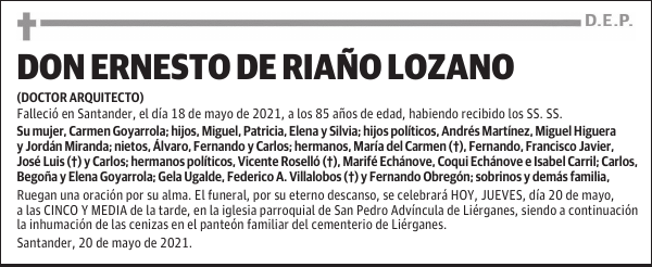 DON ERNESTO DE RIAÑO LOZANO
