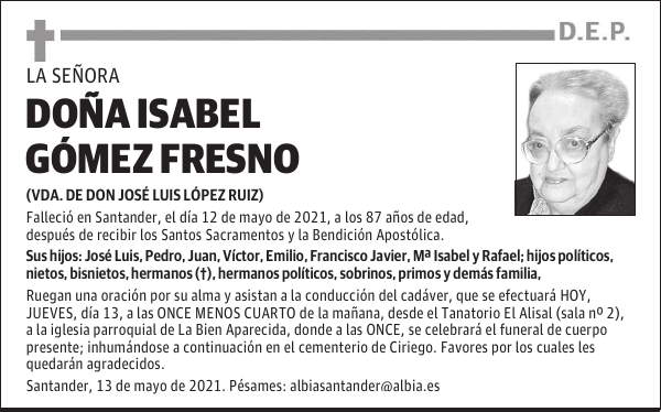 DOÑA ISABEL GÓMEZ FRESNO