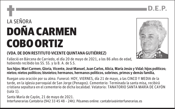 DOÑA CARMEN COBO ORTIZ