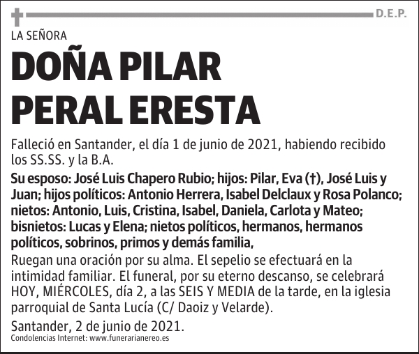 DOÑA PILAR PERAL ERESTA