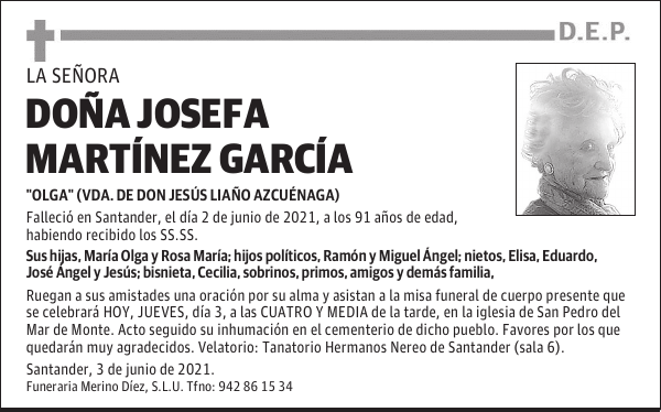 DOÑA JOSEFA MARTÍNEZ GARCÍA