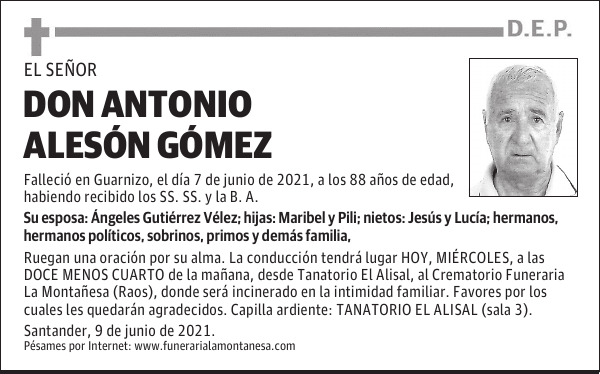 DON ANTONIO ALESÓN GÓMEZ