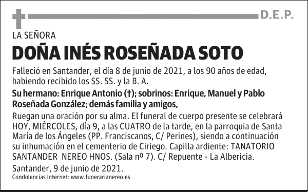 DOÑA INÉS ROSEÑADA SOTO